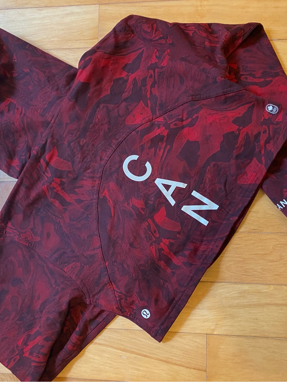 Lululemon Team Canada Olympics All Yours Cropped Hoodie - Red Marble - Picture 9 of 15